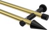 10193712-XX3829 Gardinenstange Metall 20 mm Ø 2-läufig PLATON - Savio Messing-Optik / Schwarz (ohne Ringe)