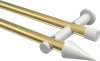 10193712-XX3832 Gardinenstange Metall 20 mm Ø 2-läufig PLATON - Savio Messing-Optik / Weiß (ohne Ringe)