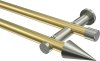 10193712-XX3839 Gardinenstange Messing-Optik / Edelstahl-Optik 20 mm Ø 2-läufig PLATON - Savio (ohne Ringe)