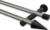 10193712-XX3929 Gardinenstange Metall 20 mm Ø 2-läufig PLATON - Savio Edelstahl-Optik / Schwarz (ohne Ringe)