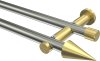 10193712-XX3938 Gardinenstange Edelstahl-Optik / Messing-Optik 20 mm Ø 2-läufig PLATON - Savio (ohne Ringe)