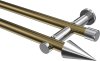 10193712-XX9512 Gardinenstange Metall 20 mm Ø 2-läufig PLATON - Savio Messing Antik / Chrom (ohne Ringe)