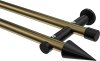 10193712-XX9529 Gardinenstange Metall 20 mm Ø 2-läufig PLATON - Savio Messing Antik / Schwarz (ohne Ringe)
