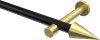 10193725-XX2938 Gardinenstange Metall 20 mm Ø PRESTIGE - Savio Schwarz / Messing-Optik (ohne Ringe)