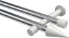 10193726-XX1232 Gardinenstange Metall 20 mm Ø 2-läufig PRESTIGE - Savio Chrom / Weiß (ohne Ringe)