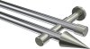 10193726-XX1239 Gardinenstange Metall 20 mm Ø 2-läufig PRESTIGE - Savio Chrom / Edelstahl-Optik (ohne Ringe)