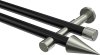 10193726-XX2939 Gardinenstange Metall 20 mm Ø 2-läufig PRESTIGE - Savio Schwarz / Edelstahl-Optik (ohne Ringe)