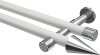 10193726-XX3212 Gardinenstange Metall 20 mm Ø 2-läufig PRESTIGE - Savio Weiß / Chrom (ohne Ringe)