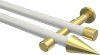 10193726-XX3238 Gardinenstange Metall 20 mm Ø 2-läufig PRESTIGE - Savio Weiß / Messing-Optik (ohne Ringe)