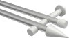 10193726-103332 Gardinenstange Metall 20 mm Ø 2-läufig PRESTIGE - Savio Silbergrau / Weiß (ohne Ringe)