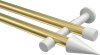10193726-XX3832 Gardinenstange Metall 20 mm Ø 2-läufig PRESTIGE - Savio Messing-Optik / Weiß (ohne Ringe)