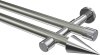 10193726-XX3912 Gardinenstange Metall 20 mm Ø 2-läufig PRESTIGE - Savio Edelstahl-Optik / Chrom (ohne Ringe)