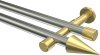 10193726-XX3938 Gardinenstange Edelstahl-Optik / Messing-Optik 20 mm Ø 2-läufig PRESTIGE - Savio (ohne Ringe)