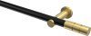 10193811-XX2938 Gardinenstange Metall 20 mm Ø PLATON - Elanto Schwarz / Messing-Optik (ohne Ringe)