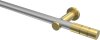 10193811-XX3338 Gardinenstange Metall 20 mm Ø PLATON - Elanto Silbergrau / Messing-Optik (ohne Ringe)