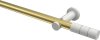 10193811-XX3832 Gardinenstange Metall 20 mm Ø PLATON - Elanto Messing-Optik / Weiß (ohne Ringe)