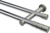 10193812-XX1239 Gardinenstange Metall 20 mm Ø 2-läufig PLATON - Elanto Chrom / Edelstahl-Optik (ohne Ringe)