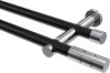 10193812-102912 Gardinenstange Metall 20 mm Ø 2-läufig PLATON - Elanto Schwarz / Chrom (ohne Ringe)
