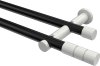10193812-XX2932 Gardinenstange Metall 20 mm Ø 2-läufig PLATON - Elanto Schwarz / Weiß (ohne Ringe)
