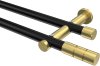 10193812-102938 Gardinenstange Metall 20 mm Ø 2-läufig PLATON - Elanto Schwarz / Messing-Optik (ohne Ringe)