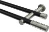 10193812-XX2939 Gardinenstange Metall 20 mm Ø 2-läufig PLATON - Elanto Schwarz / Edelstahl-Optik (ohne Ringe)