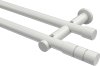 10193812-1032 Gardinenstange Metall 20 mm Ø 2-läufig PLATON - Elanto Weiß (ohne Ringe)