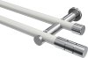 10193812-XX3212 Gardinenstange Metall 20 mm Ø 2-läufig PLATON - Elanto Weiß / Chrom (ohne Ringe)