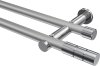 10193812-XX3312 Gardinenstange Metall 20 mm Ø 2-läufig PLATON - Elanto Silbergrau / Chrom (ohne Ringe)
