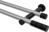 10193812-XX3329 Gardinenstange Metall 20 mm Ø 2-läufig PLATON - Elanto Silbergrau / Schwarz (ohne Ringe)
