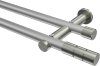 10193812-XX3339 Gardinenstange Metall 20 mm Ø 2-läufig PLATON - Elanto Silbergrau / Edelstahl-Optik (ohne Ringe)