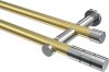 10193812-XX3812 Gardinenstange Metall 20 mm Ø 2-läufig PLATON - Elanto Messing-Optik / Chrom (ohne Ringe)