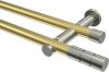 10193812-XX3839 Gardinenstange Messing-Optik / Edelstahl-Optik 20 mm Ø 2-läufig PLATON - Elanto (ohne Ringe)