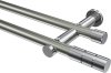 10193812-XX3912 Gardinenstange Metall 20 mm Ø 2-läufig PLATON - Elanto Edelstahl-Optik / Chrom (ohne Ringe)