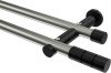 10193812-XX3929 Gardinenstange Metall 20 mm Ø 2-läufig PLATON - Elanto Edelstahl-Optik / Schwarz (ohne Ringe)