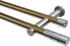 10193812-XX9512 Gardinenstange Metall 20 mm Ø 2-läufig PLATON - Elanto Messing Antik / Chrom (ohne Ringe)
