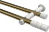 10193812-XX9532 Gardinenstange Metall 20 mm Ø 2-läufig PLATON - Elanto Messing Antik / Weiß (ohne Ringe)