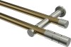 10193812-XX9539 Gardinenstange Metall 20 mm Ø 2-läufig PLATON - Elanto Messing Antik / Edelstahl-Optik (ohne Ringe)