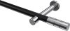 10193825-102912 Gardinenstange Metall 20 mm Ø PRESTIGE - Elanto Schwarz / Chrom (ohne Ringe)