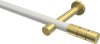 10193825-103238 Gardinenstange Metall 20 mm Ø PRESTIGE - Elanto Weiß / Messing-Optik (ohne Ringe)