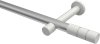10193825-XX3332 Gardinenstange Metall 20 mm Ø PRESTIGE - Elanto Silbergrau / Weiß (ohne Ringe)