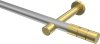 10193825-XX3338 Gardinenstange Metall 20 mm Ø PRESTIGE - Elanto Silbergrau / Messing-Optik (ohne Ringe)