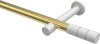 10193825-XX3832 Gardinenstange Metall 20 mm Ø PRESTIGE - Elanto Messing-Optik / Weiß (ohne Ringe)