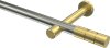 10193825-XX3938 Gardinenstange Edelstahl-Optik / Messing-Optik 20 mm Ø PRESTIGE - Elanto (ohne Ringe)