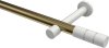 10193825-XX9532 Gardinenstange Metall 20 mm Ø PRESTIGE - Elanto Messing Antik / Weiß (ohne Ringe)