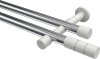 10193826-XX1232 Gardinenstange Metall 20 mm Ø 2-läufig PRESTIGE - Elanto Chrom / Weiß (ohne Ringe)