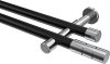 10193826-XX2912 Gardinenstange Metall 20 mm Ø 2-läufig PRESTIGE - Elanto Schwarz / Chrom (ohne Ringe)