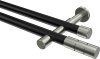 10193826-XX2939 Gardinenstange Metall 20 mm Ø 2-läufig PRESTIGE - Elanto Schwarz / Edelstahl-Optik (ohne Ringe)