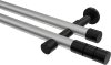 10193826-103329 Gardinenstange Metall 20 mm Ø 2-läufig PRESTIGE - Elanto Silbergrau / Schwarz (ohne Ringe)