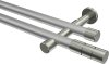 10193826-XX3339 Gardinenstange Metall 20 mm Ø 2-läufig PRESTIGE - Elanto Silbergrau / Edelstahl-Optik (ohne Ringe)