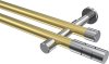 10193826-XX3812 Gardinenstange Metall 20 mm Ø 2-läufig PRESTIGE - Elanto Messing-Optik / Chrom (ohne Ringe)